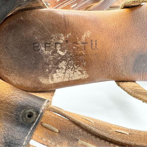 Bed Stu Womens Artemis Ankle Wrap Back Zip Gladiator Sandal In Tan Rustic Brown - Picture 15 of 15